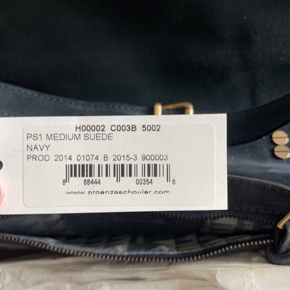 Proenza Schouler PS1 Medium Navy Suede Gold HW - Picture 10 of 16